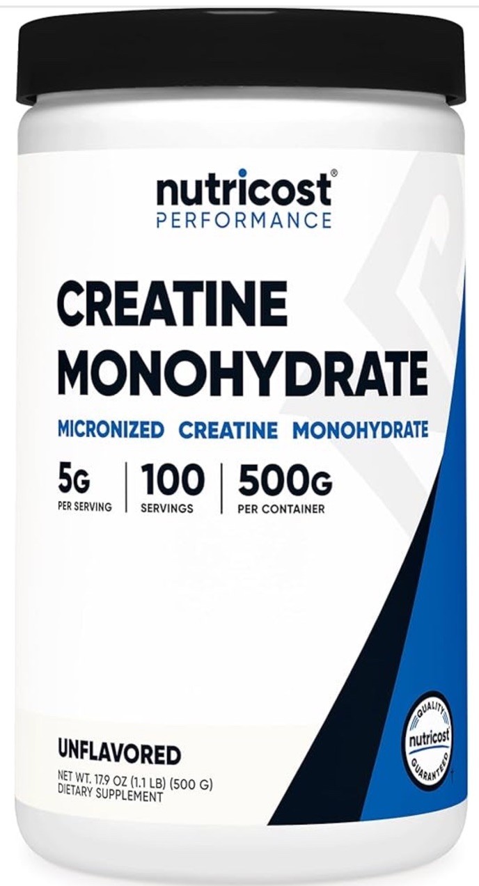 Nutricost Pure Creatine Monohydrate 500 Gram Powder Exp 09/2028 NEW