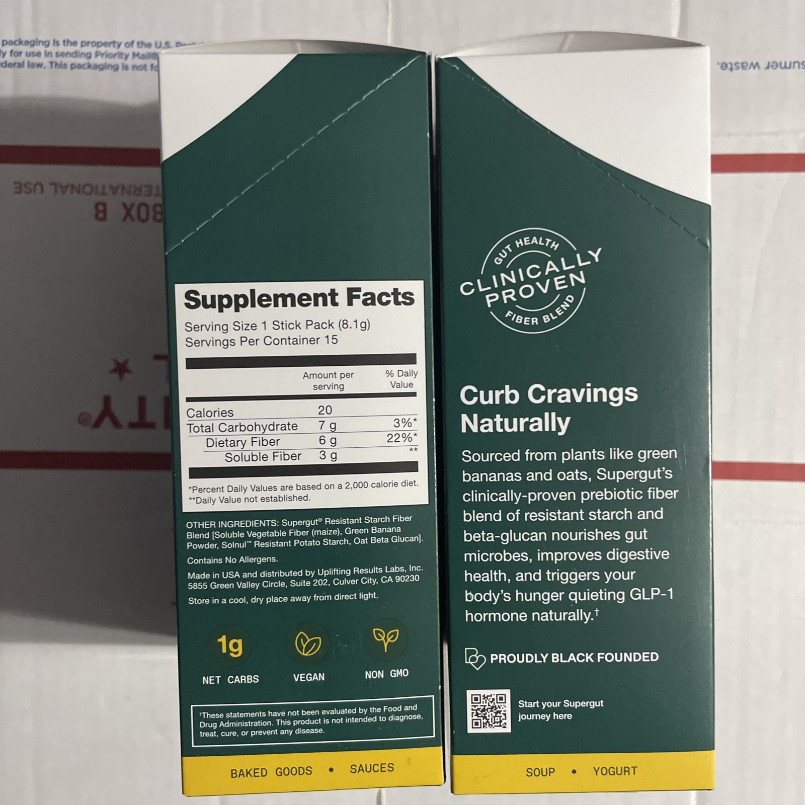 Supergut Gut Healthy Booster Powder Sticks 30 Servings 2 Boxes