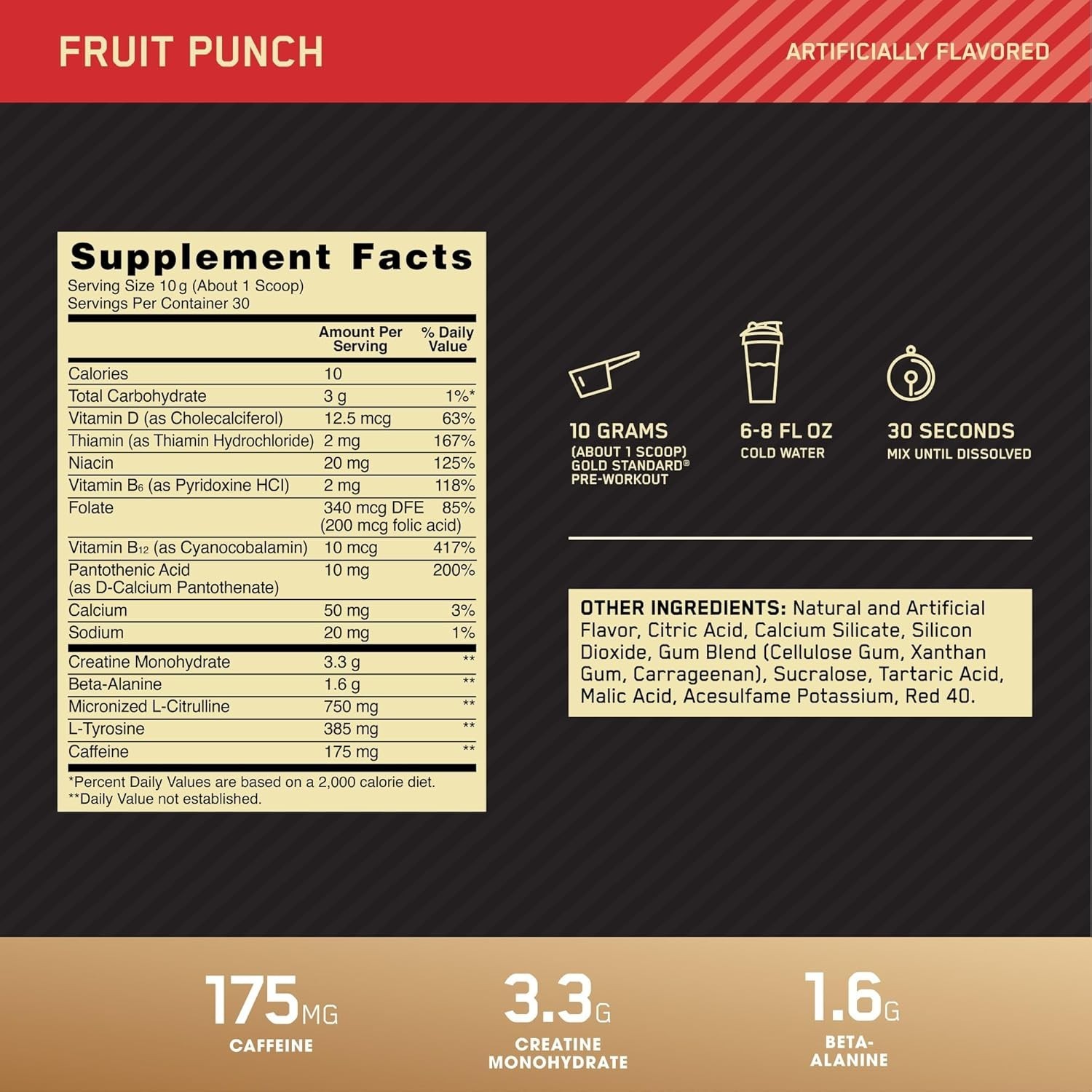 Enhance Focus & Performance – Gold Standard Pre-Workout Powder, 300g Fruit Punch