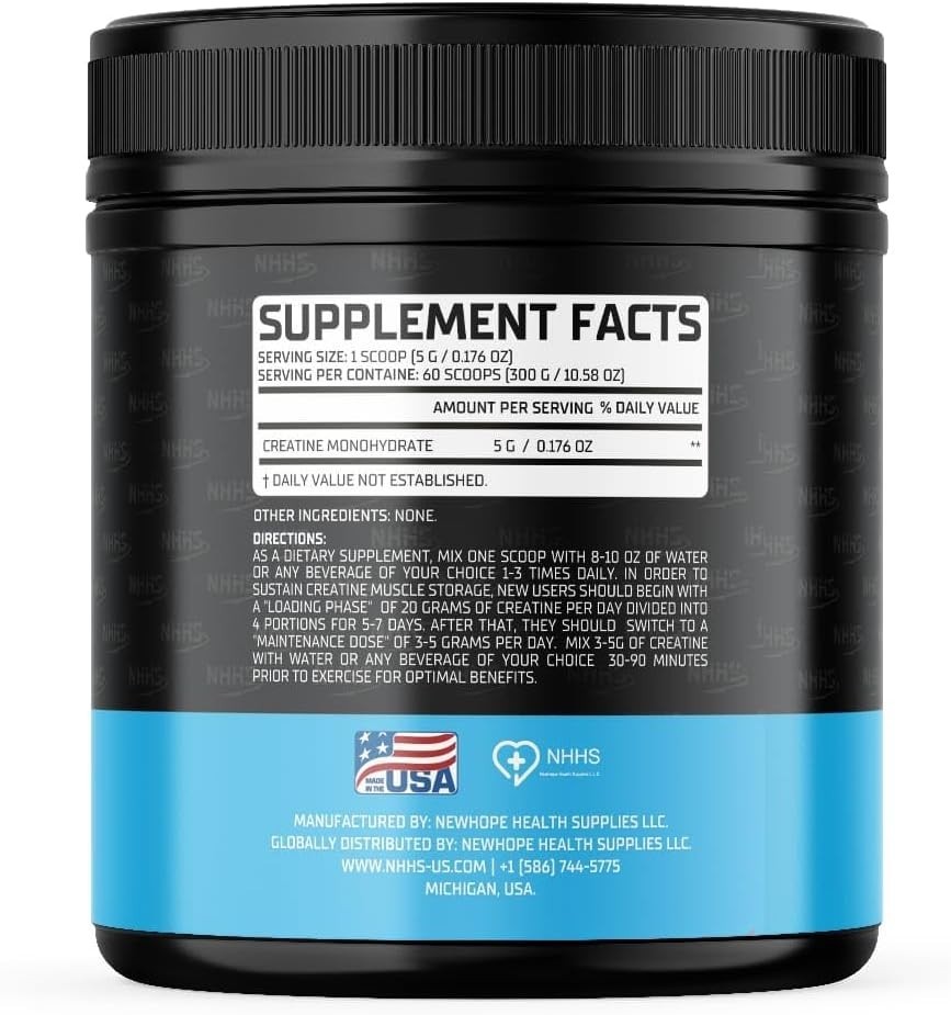 Ultra-Pure Micronized Creatine Monohydrate – 300g (60 Servings) | Gluten-Free