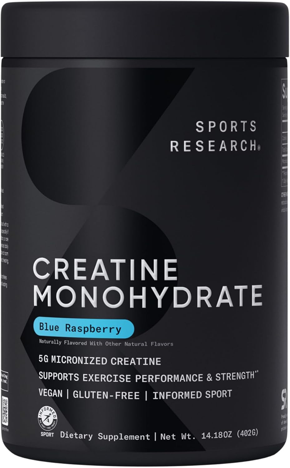 Sports Research® Creatine Monohydrate Powder 5G, Blue Raspberry (14.18Oz) | Gain