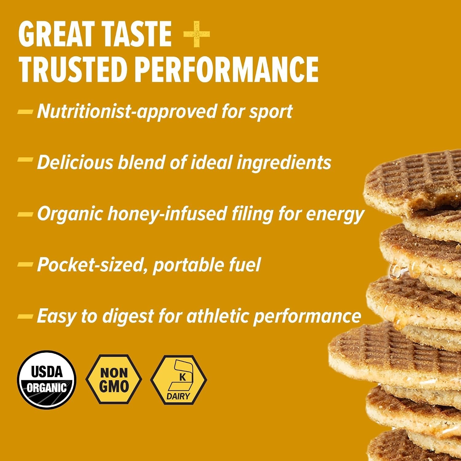 16 Count Energy Stroopwafel – Organic Honey Flavor for Endurance Athletes