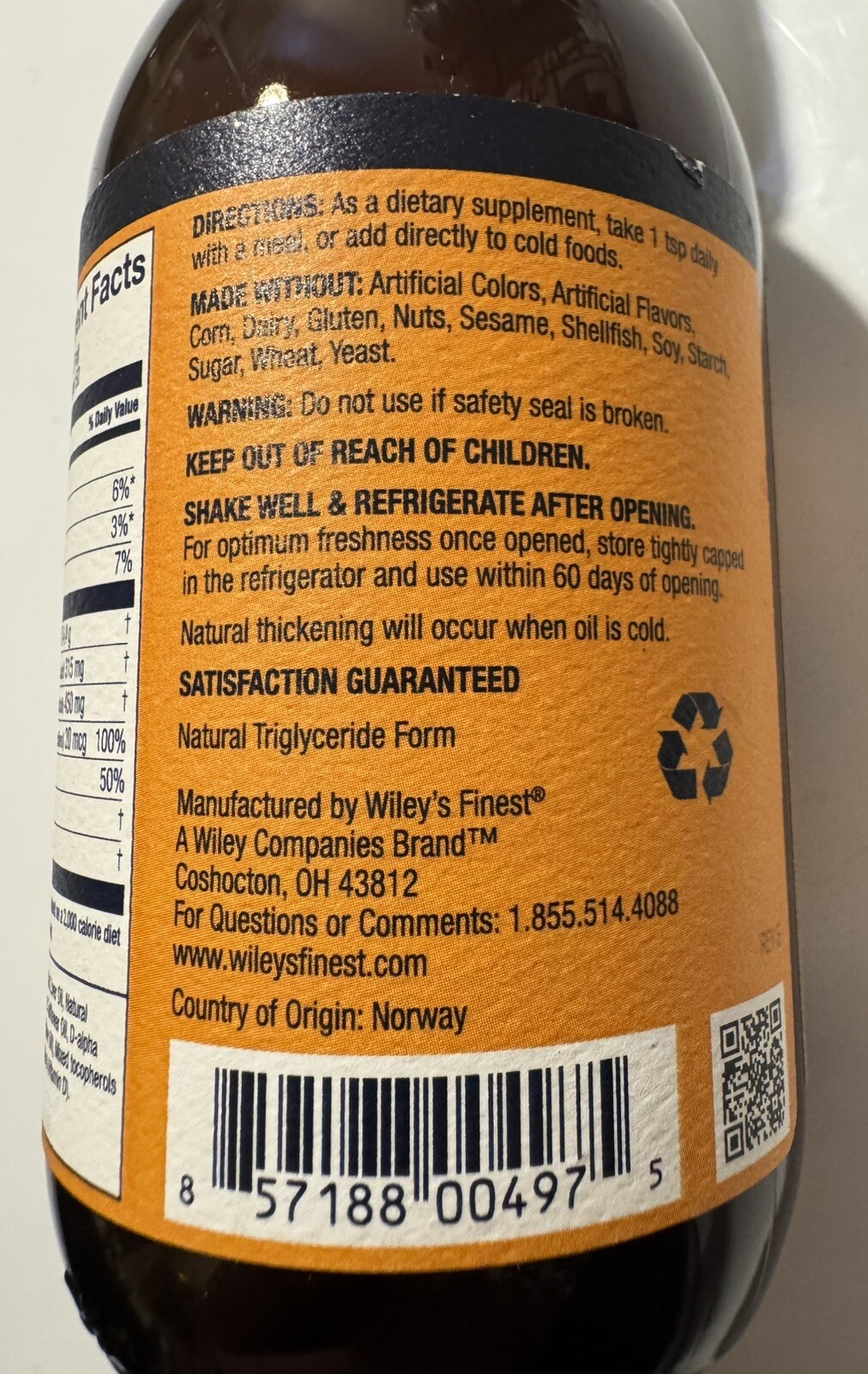 Wild Norwegian Cod Liver Oil +, Orange Bliss, 8.45 fl oz (250 ml)