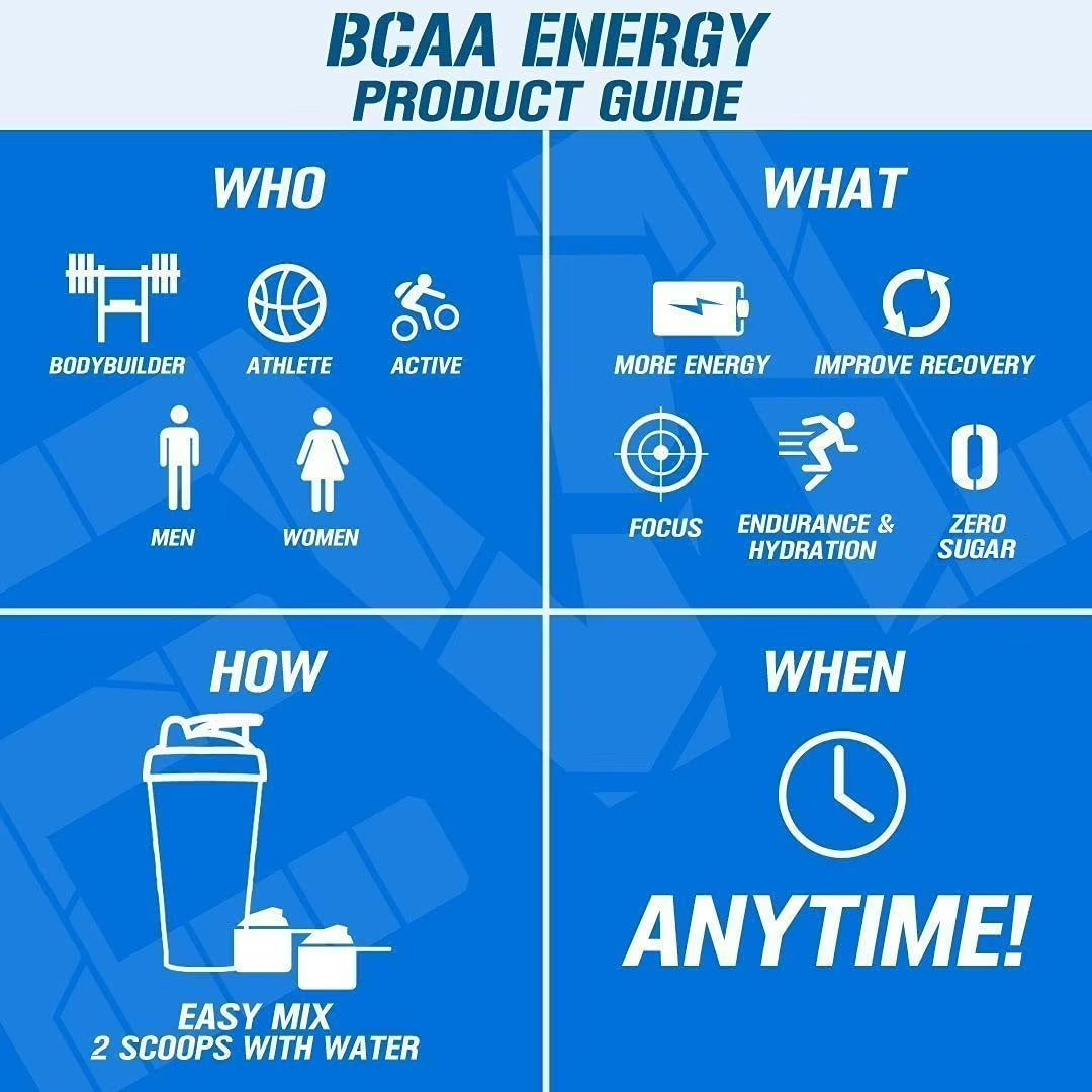 BCAA Energy Amino Acid Pre-Workout Powder – 30 Servings, Rocket Pop