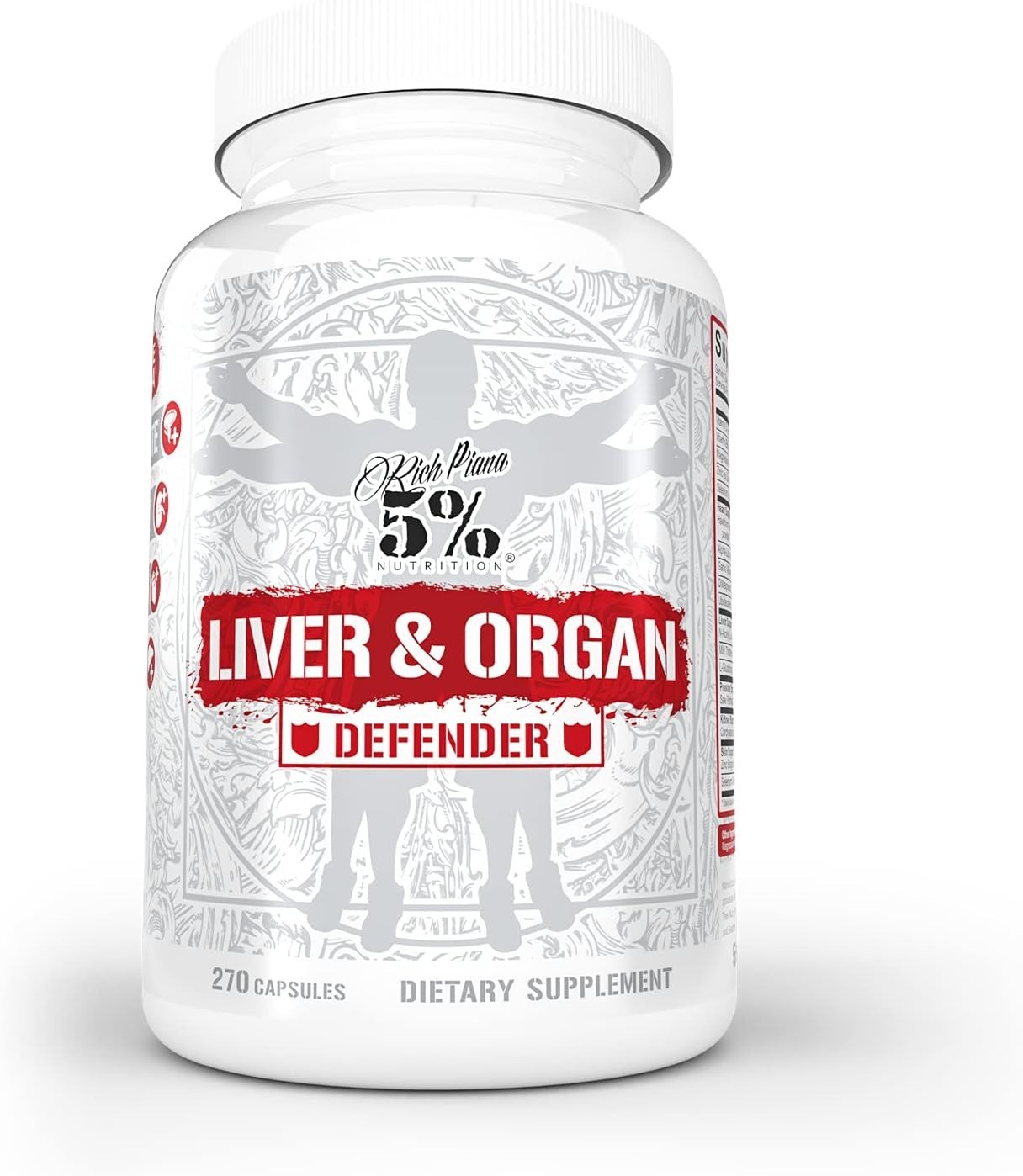 5% Nutrition Rich Piana Liver & Organ Defender Cycle Support Plus NAC – 270 Caps