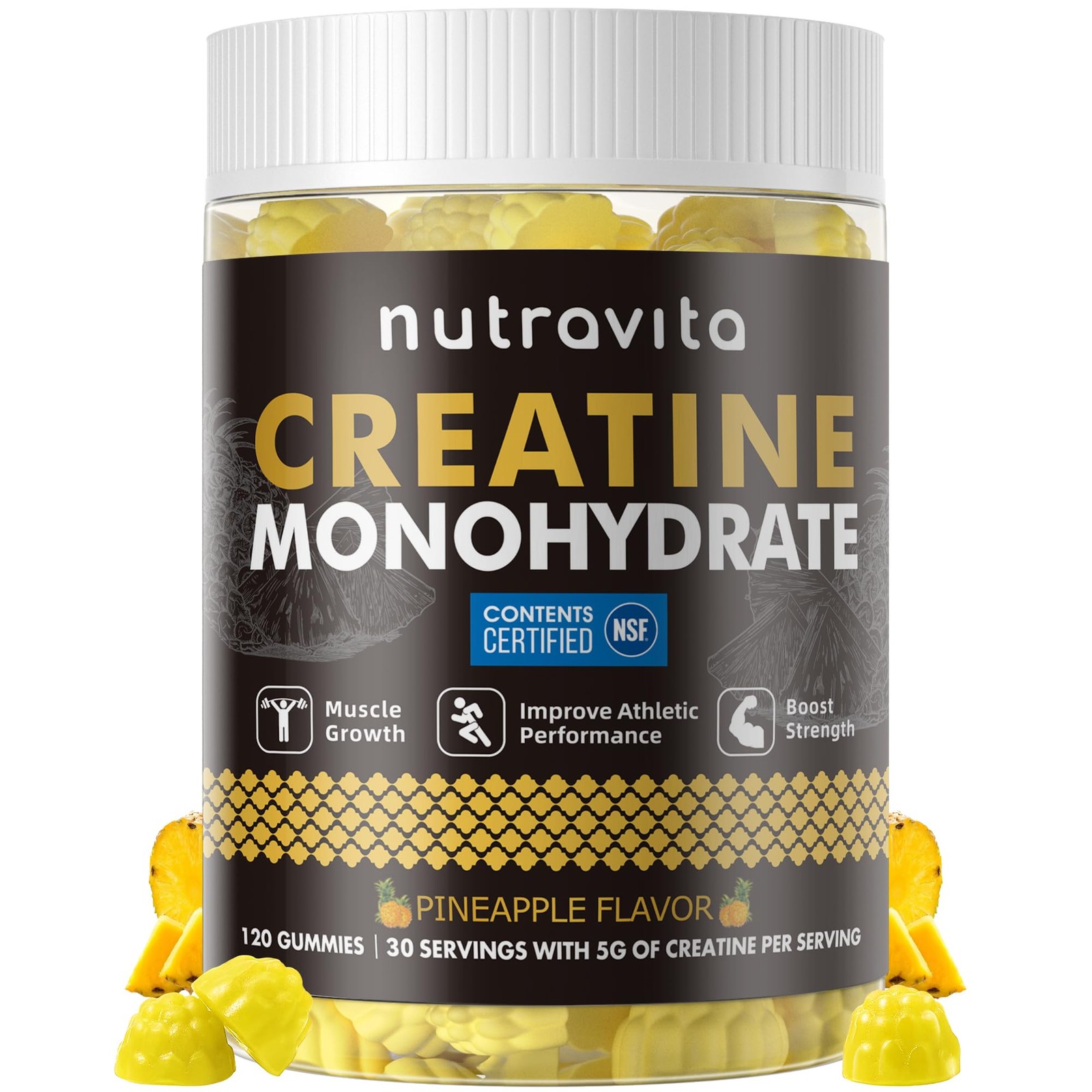 NSF Certified Creatine Gummy – Creatine Monohydrate Gummies for Men & Women-5…