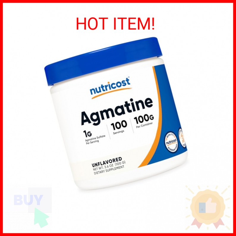 Nutricost Agmatine 100 Grams – Pure Agmatine Powder 100 Servings (Agmatine Sulfa