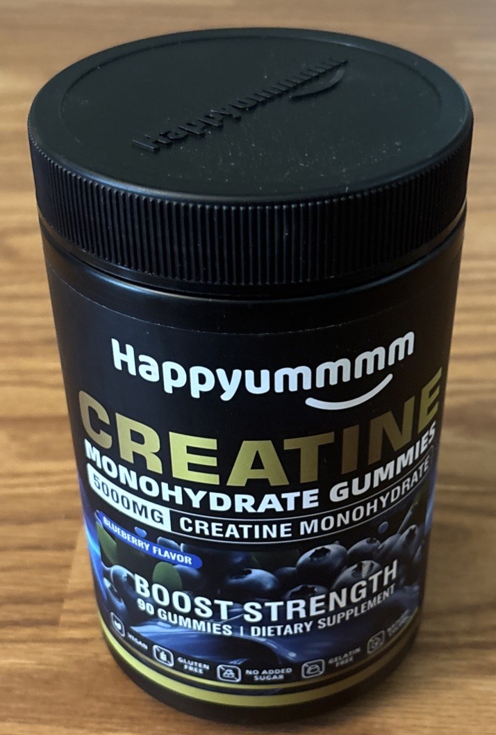 Happyummmm Creatine Monohydrate 5000MG 90 Gummies Blueberry Sugar-Free EXP 11/27