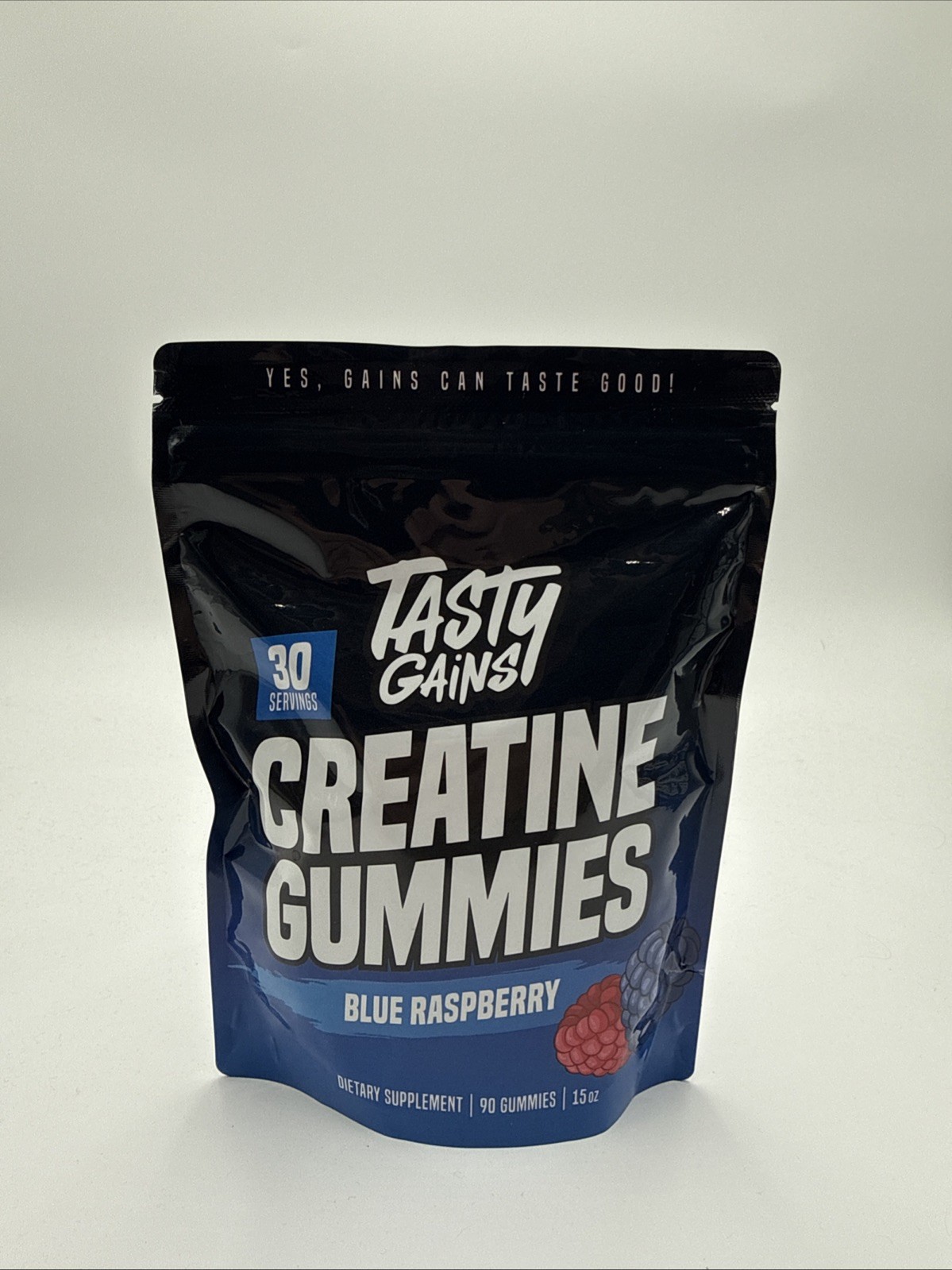TASTY GAINS Creatine 90 Gummies – 90g of Creatine Monohydrate Blue Raspberry