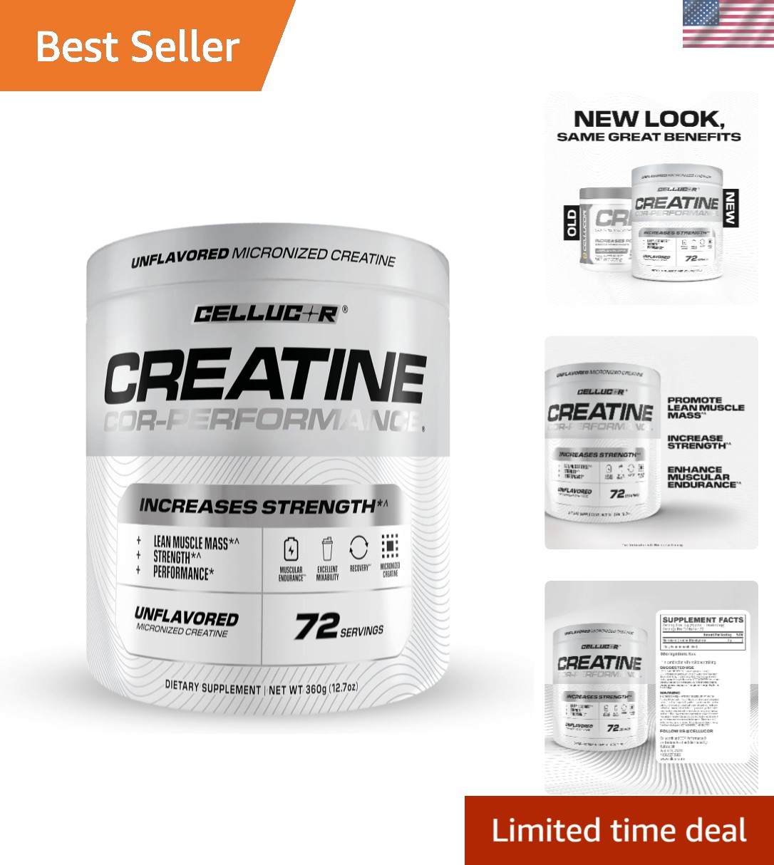 Keto-Friendly Creatine Monohydrate – 72 Servings for Enhanced Energy & Recovery