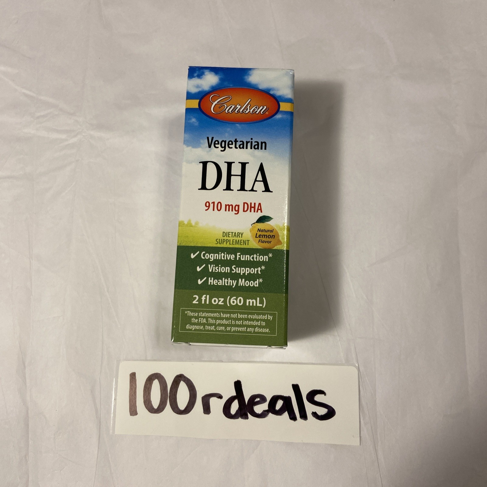 Vegetarian DHA Omega Liquid – Vision, Mood & Mental Support, 910 mg (2Fl. Oz)