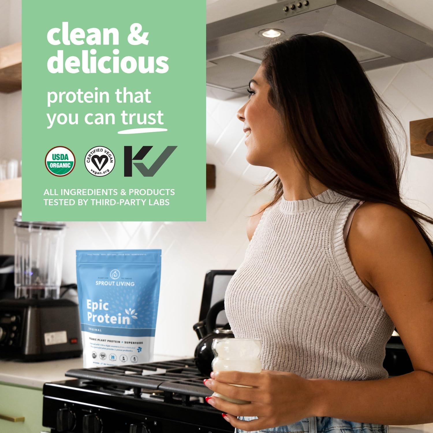 Sprout Living Plant Based Protein Superfoods Powder Original Unflavored Organic