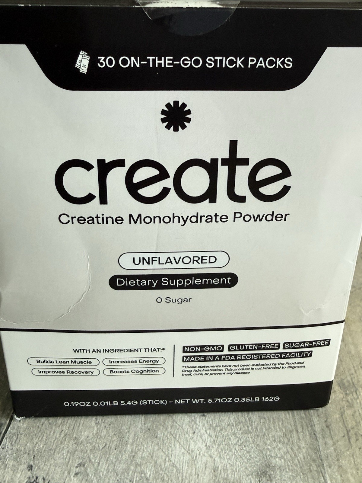 Create Single Serve Creatine Monohydrate Powder 30 Stick Packs.EXP 8/27 FREESHIP