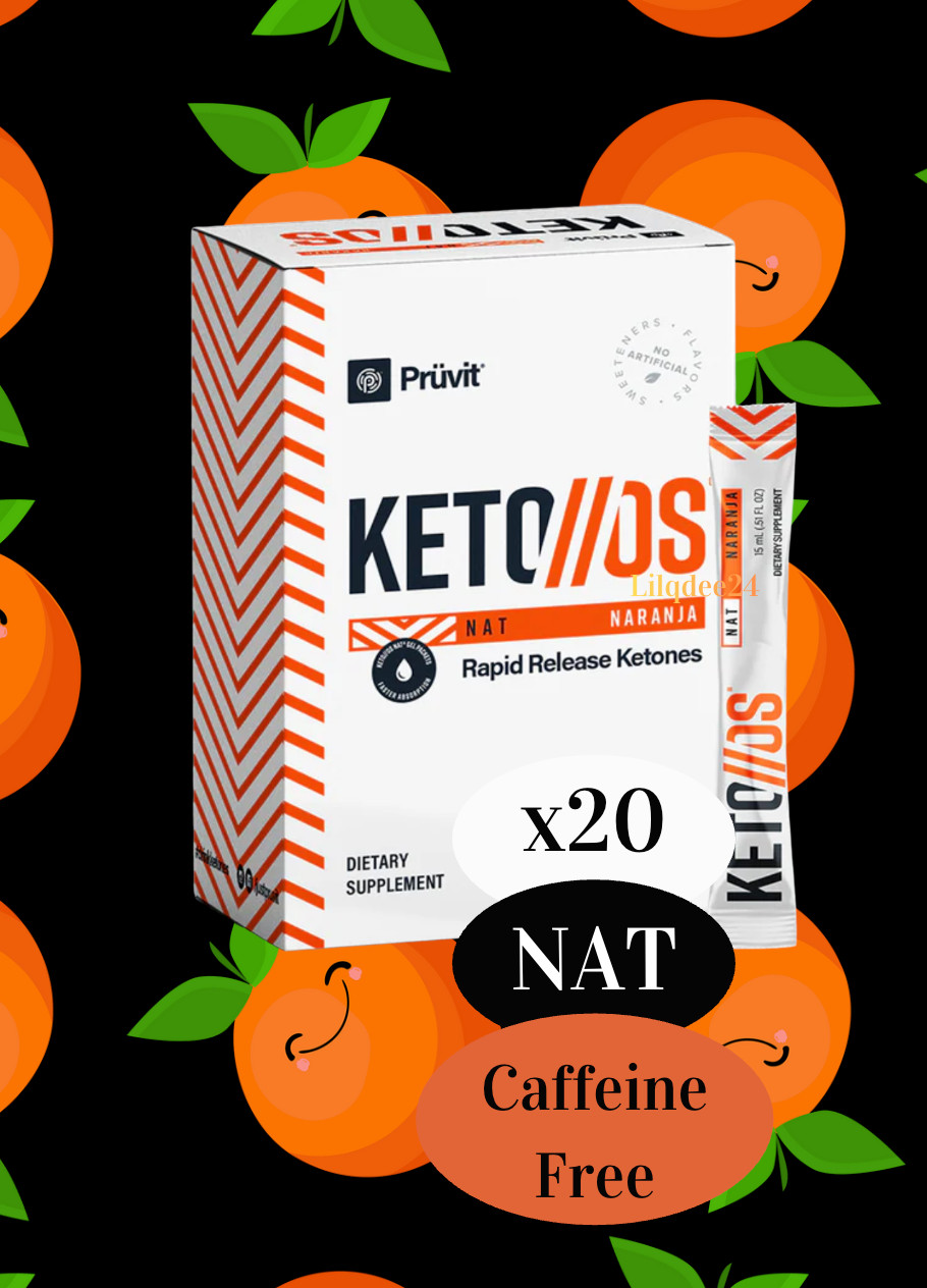 🔥Pruvit Keto OS NAT NARANJA Mexican Orange Ketones Liquid 20 CAFFEINE FREE 🍊