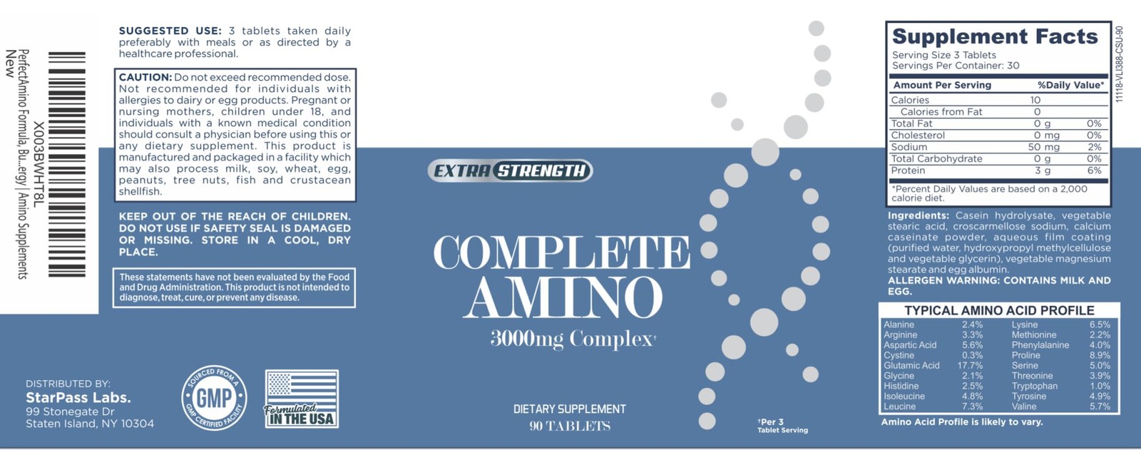 StarPass Labs Complete Amino Formula, Build Stronger Muscles and Increase Ene…