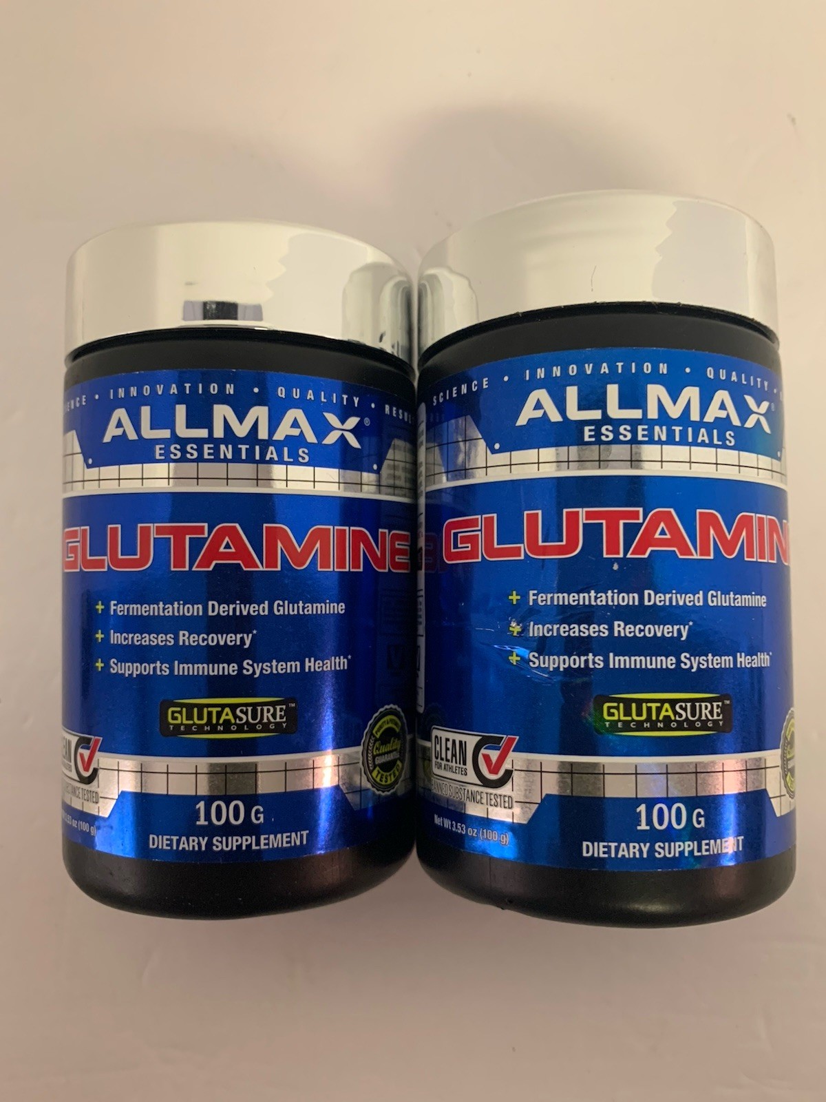 2x Allmax Essentials L-Glutamine, 3.53 oz 100 g Recovery & Immune Function