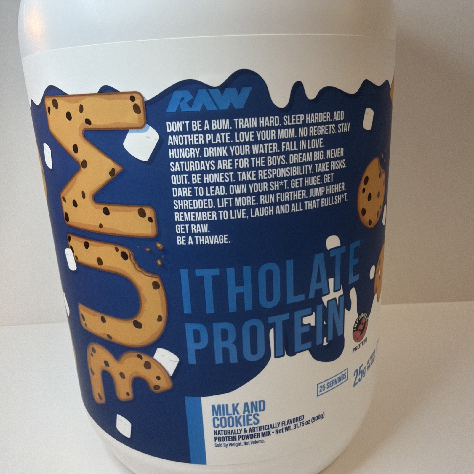 Raw Nutrition BUM Itholate Protein – Milk And Cookies – New – 25 Servings – READ