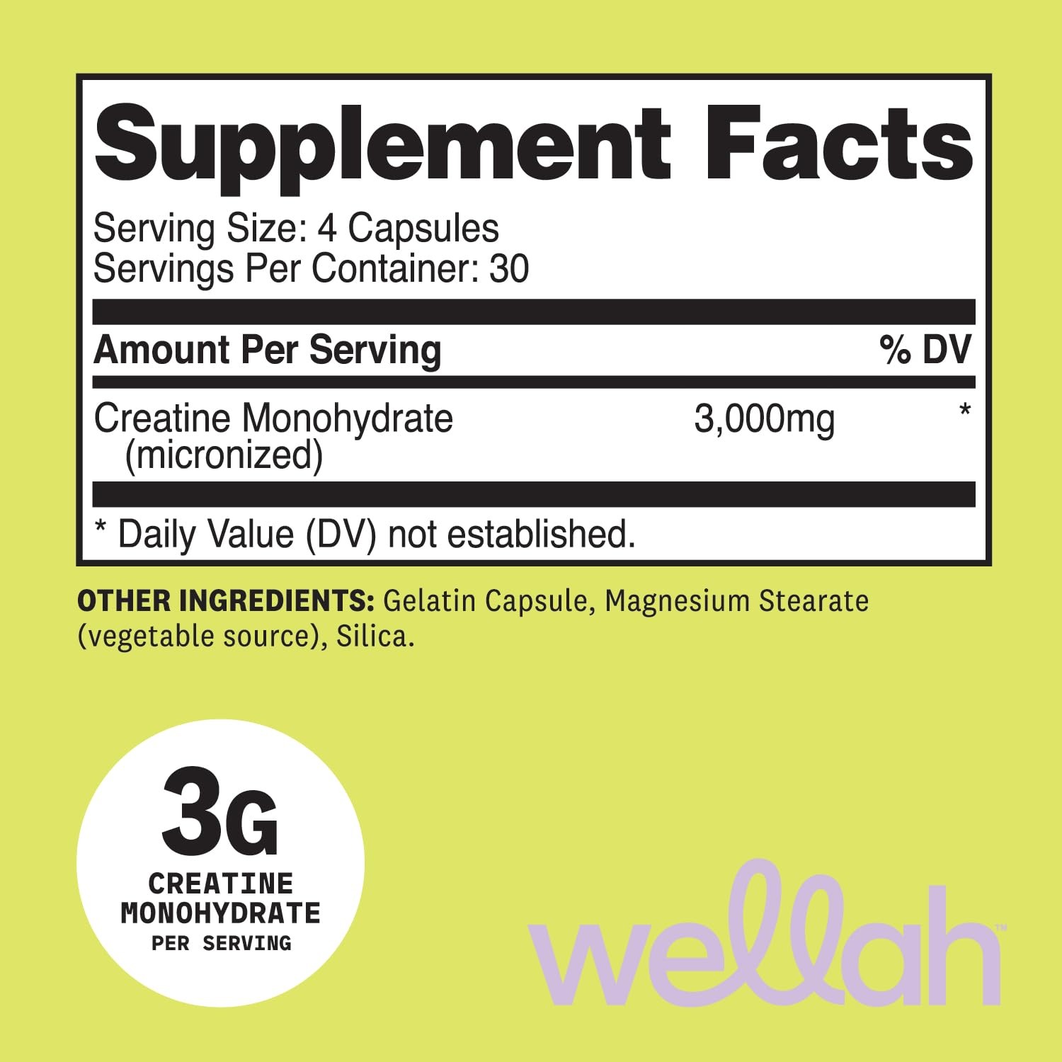 Creatine Monohydrate Capsules (3000 mg) 120 Capsules – Micronized Creatine, 3…