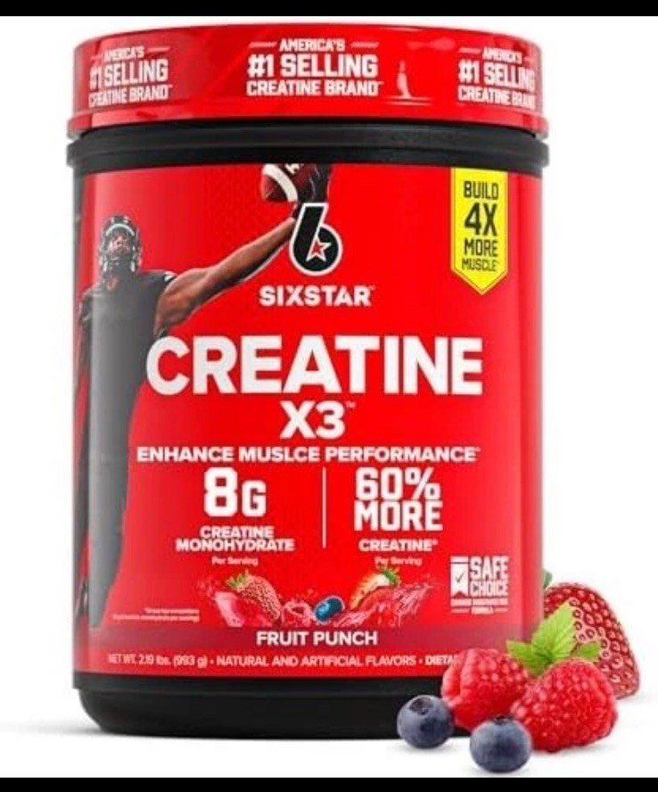 LOT OF (2) Six Star Creatine Monohydrate Powder Fruit Punch Muscle Building
