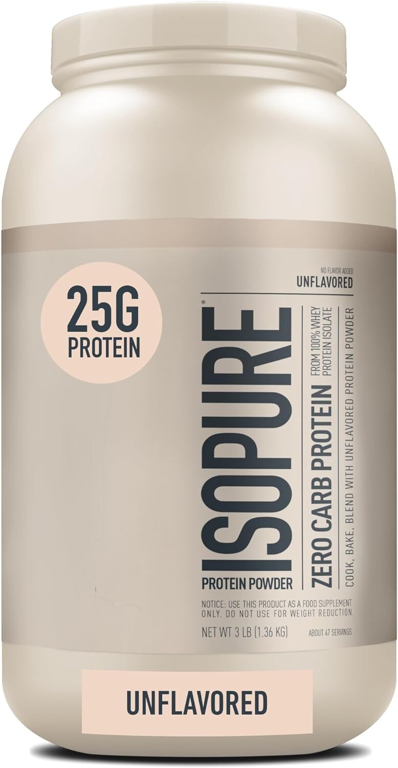 Nature’s Best Isopure Whey Protein Isolate w/ Stevia 25g Unflavored 3LB New