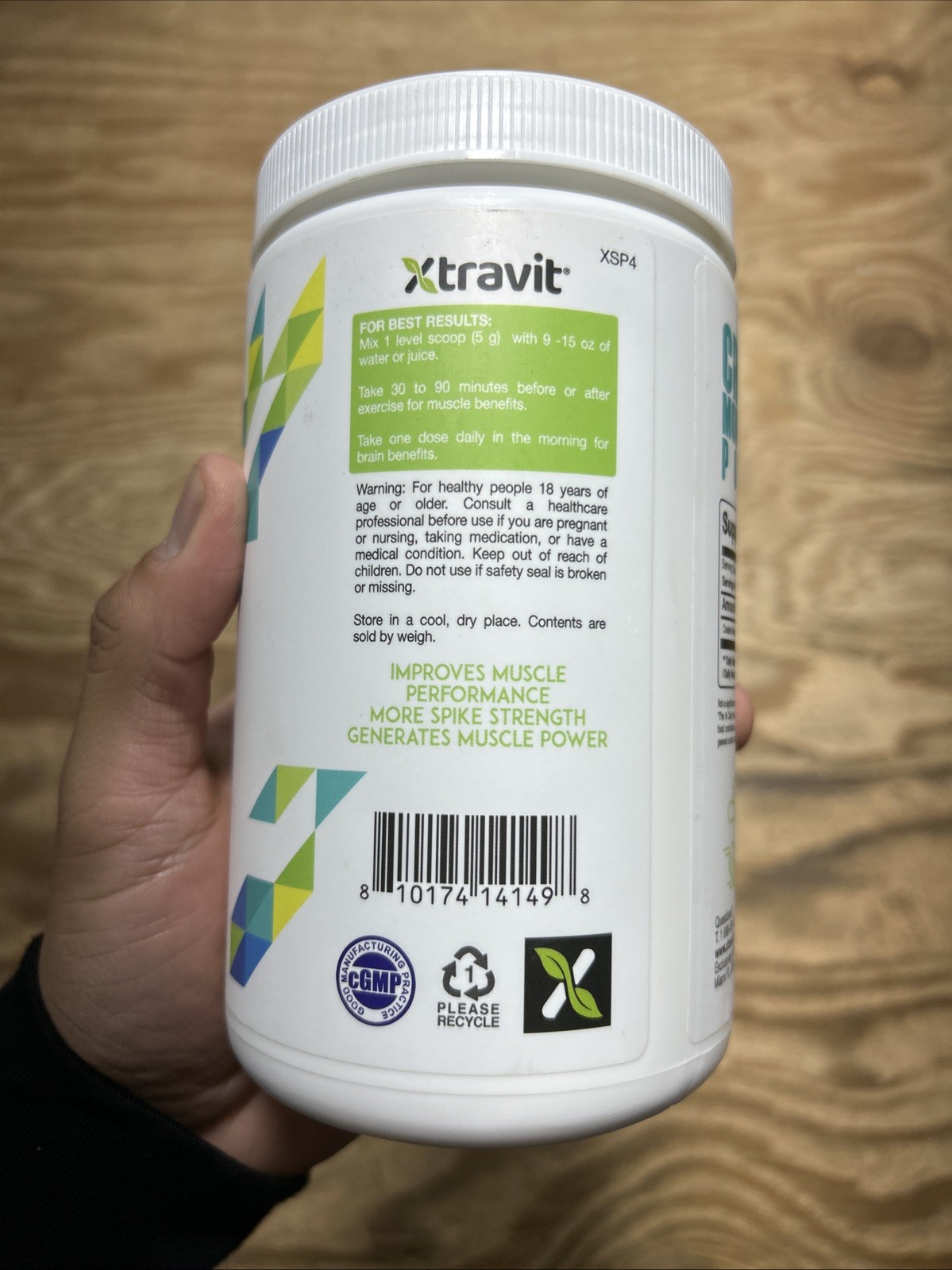 Xtravit Creatine Monohydrate Powder Unflavored 80 Servings Muscle Building 2/28