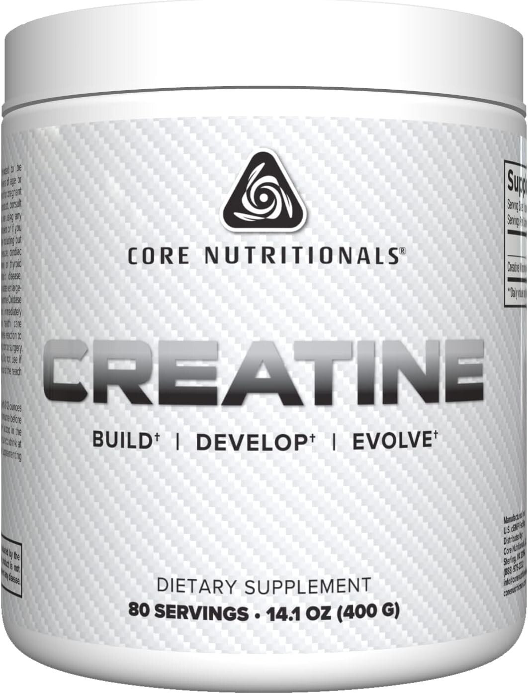 Core Nutritionals Creatine Increases Strength and Muscle Growth, 5000 mg 80 Serv