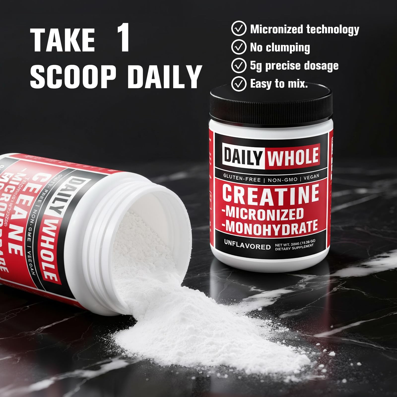 5000mg Creatine Monohydrate Micronized Powder, Pure Unflavored Micronized Cre…