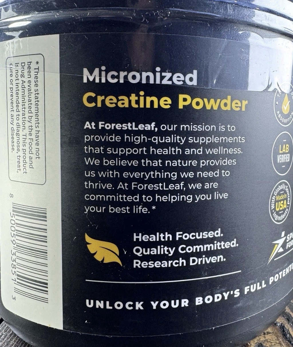 Forest Leaf Pure Micronized Powder Creatine – Strength & Energy – 100 servings