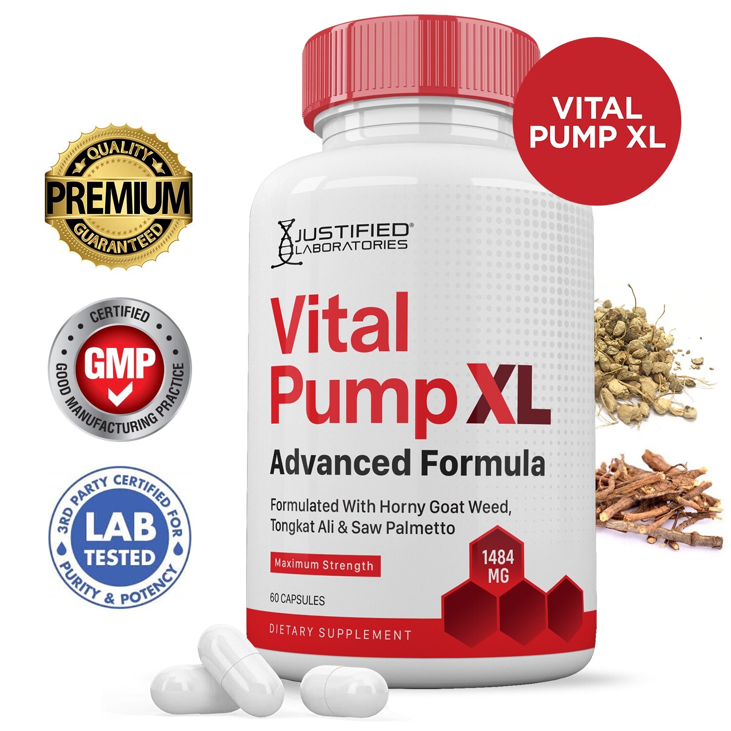 VItal Pump XL for Men Advanced Formula 1484MG Pills Vitamin Supplement