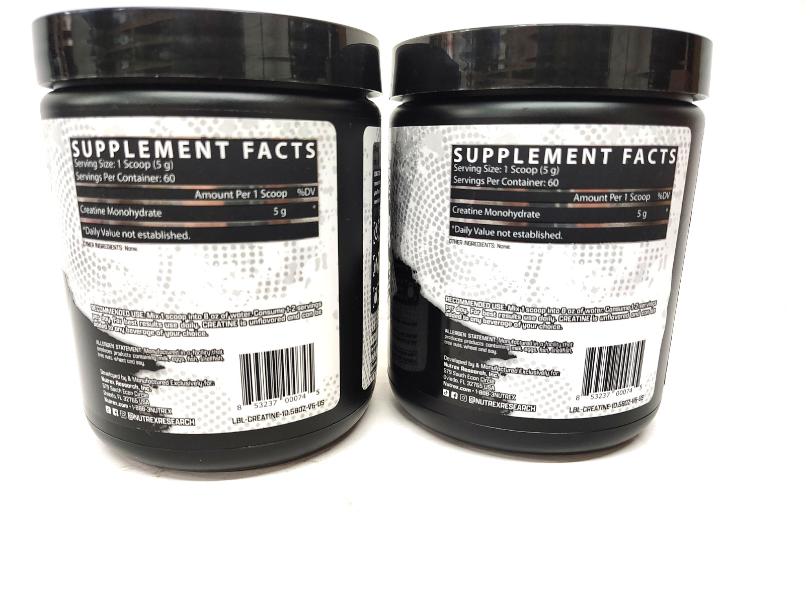 2-Pack Nutrex CREATINE Monohydrate Powder Micronized Unflavored 60 Servings NEW