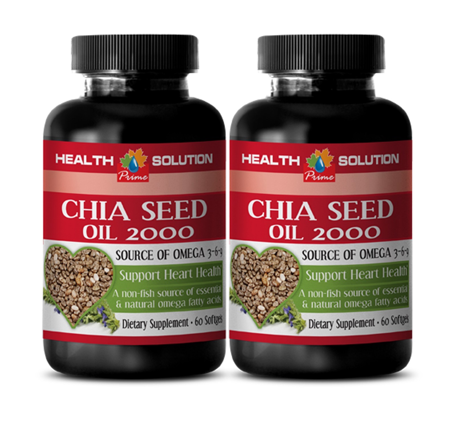 muscle builder – CHIA SEED OIL 2000 – cholesterol support – 2 Bottles (120)