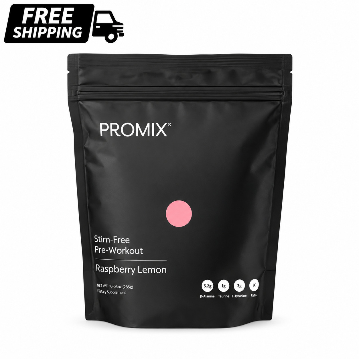 PROMIX Stim-Free Pre-Workout Raspberry Lemon Powder 10.05 oz (285g)
