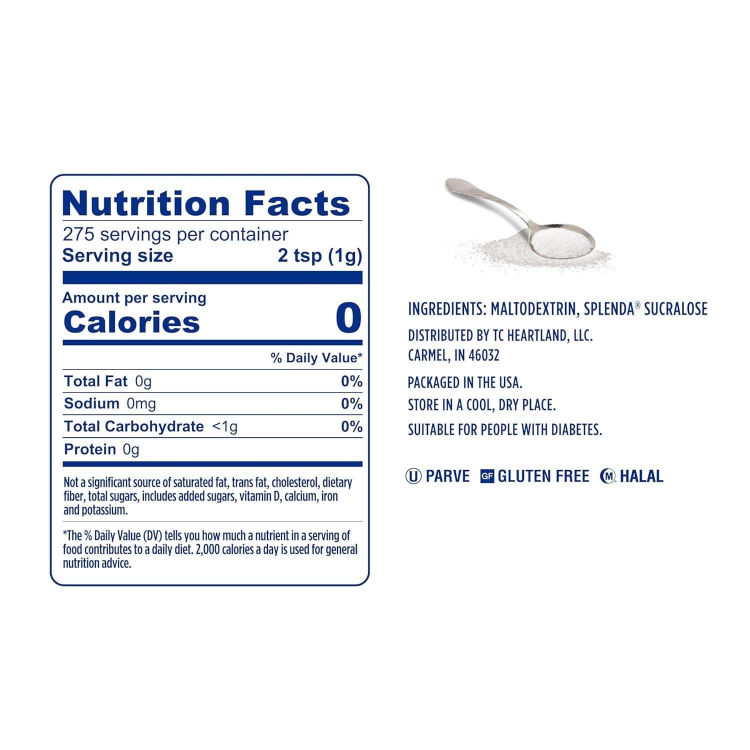 SPLENDA Zero Calorie Sweetener, Granulated Sugar 9.7 Fl Oz (Pack of 1)