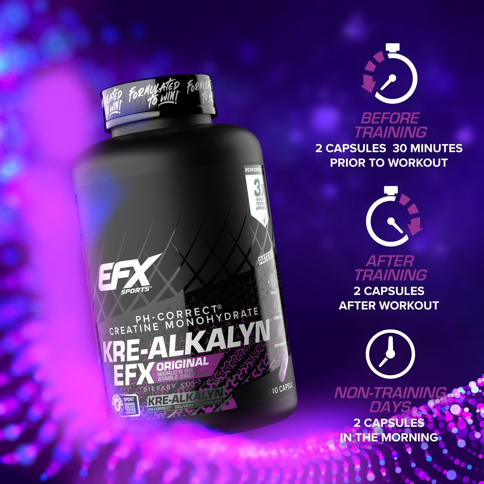 Kre-Alkalyn EFX | pH Correct Creatine Monohydrate Pill Supplement | Strength,…