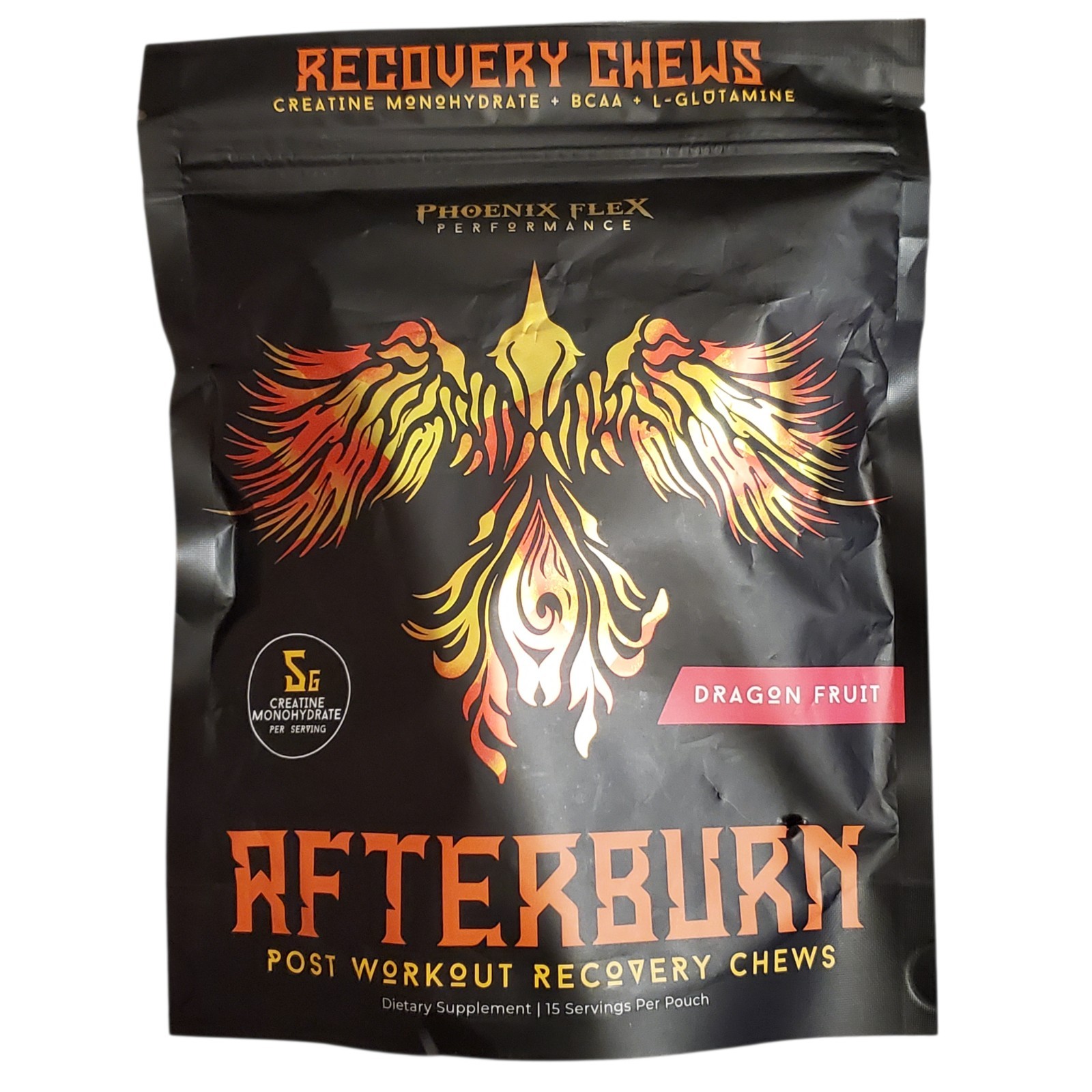 Afterburn Post Workout Recovery Chews Creatine BCAA Monohydrate Dragon Fruit
