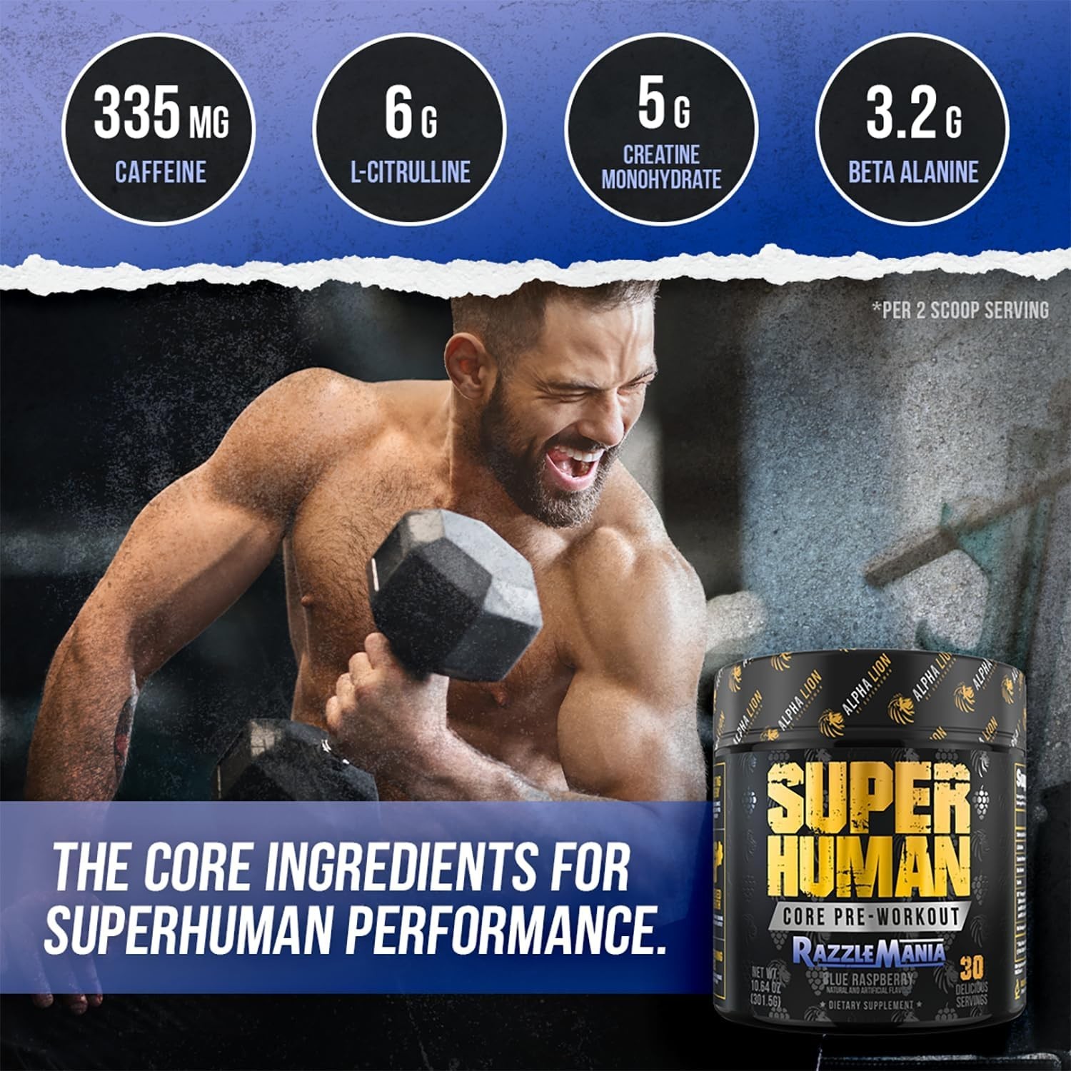 Core Pre Workout w/Creatine for Performance, Beta Alanine for Muscle, Powder,…