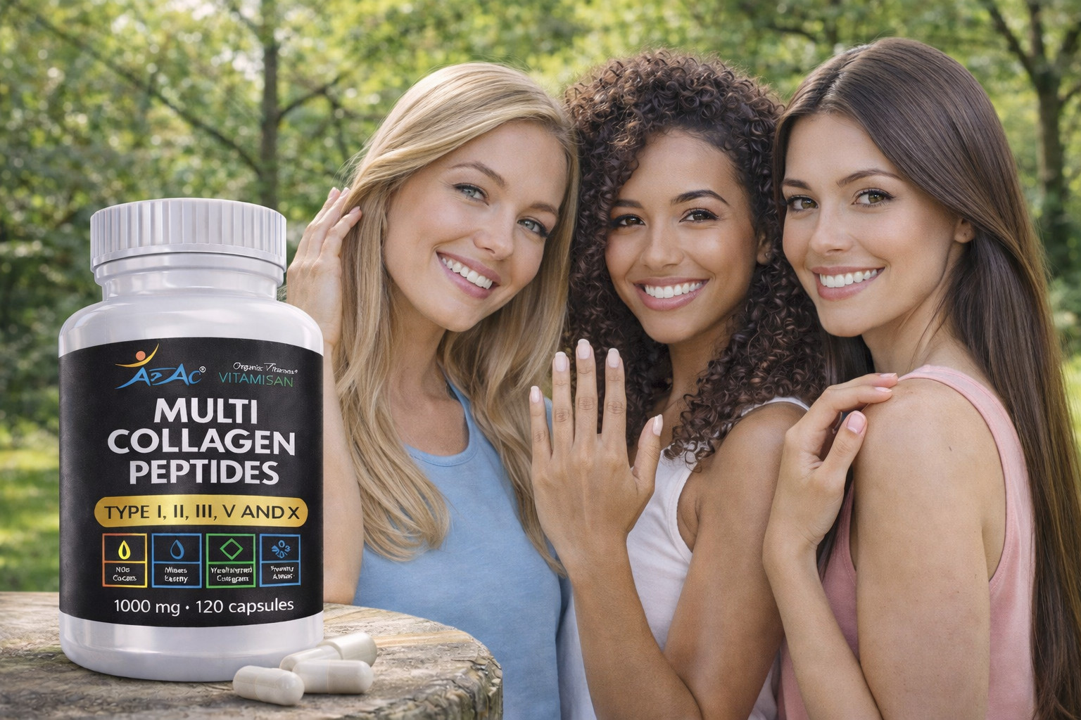 Super collagen 120 caps hidrolizate skin nails hair vitamin collagen peptides