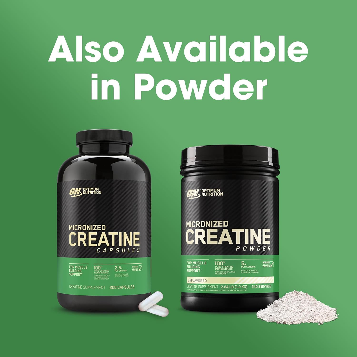 Micronized Creatine Monohydrate Capsules, 2500mg, Keto-Friendly, 100 Capsules