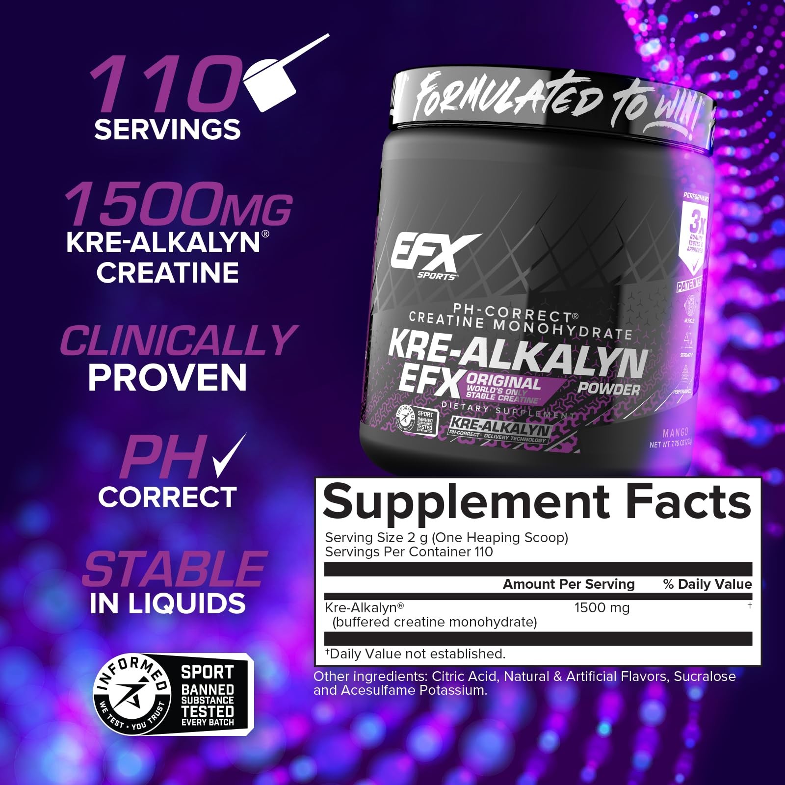 Kre-Alkalyn EFX Powder | pH Correct Creatine Monohydrate Powder Supplement | …