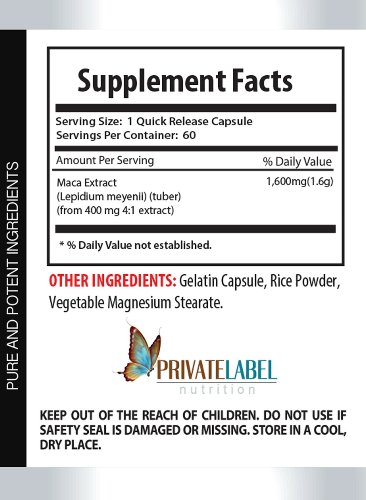pain reducing – PREMIUM MACA BLEND 1600mg – immune stimulating 1 Bottle