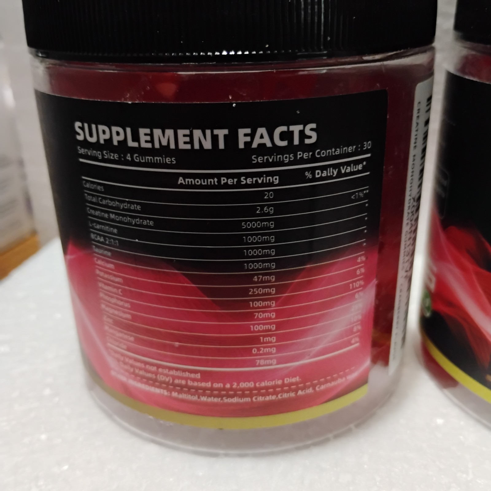 (2 PACK) Happyummmm Creatine Monohydrate 120 Gummies Raspberry 5000mg EXP 4/27