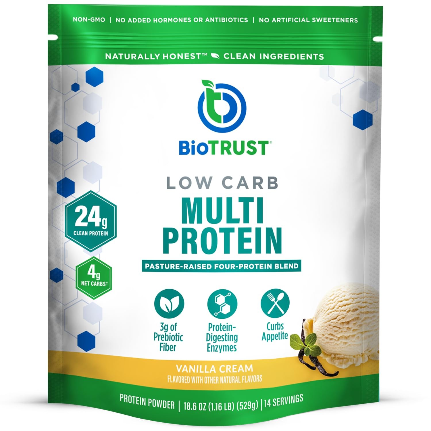 BioTrust Low Carb Protein Powder – Natural and Delicious Whey & Casein Blend fro