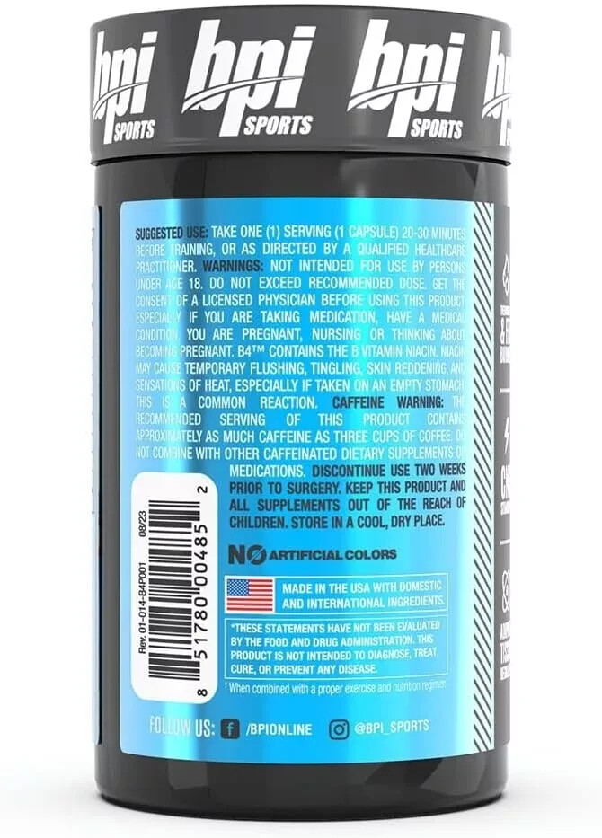 [ 2 pack ] BPI Sports B4 THERMOGENIC FAT BURNER – 30 capsules