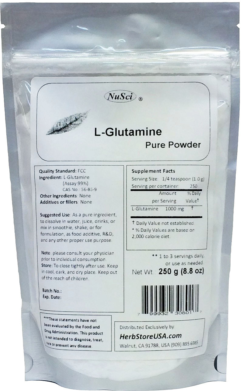 NuSci 100% pure L-Glutamine Powder FREE Form 2.2lb (1000g)