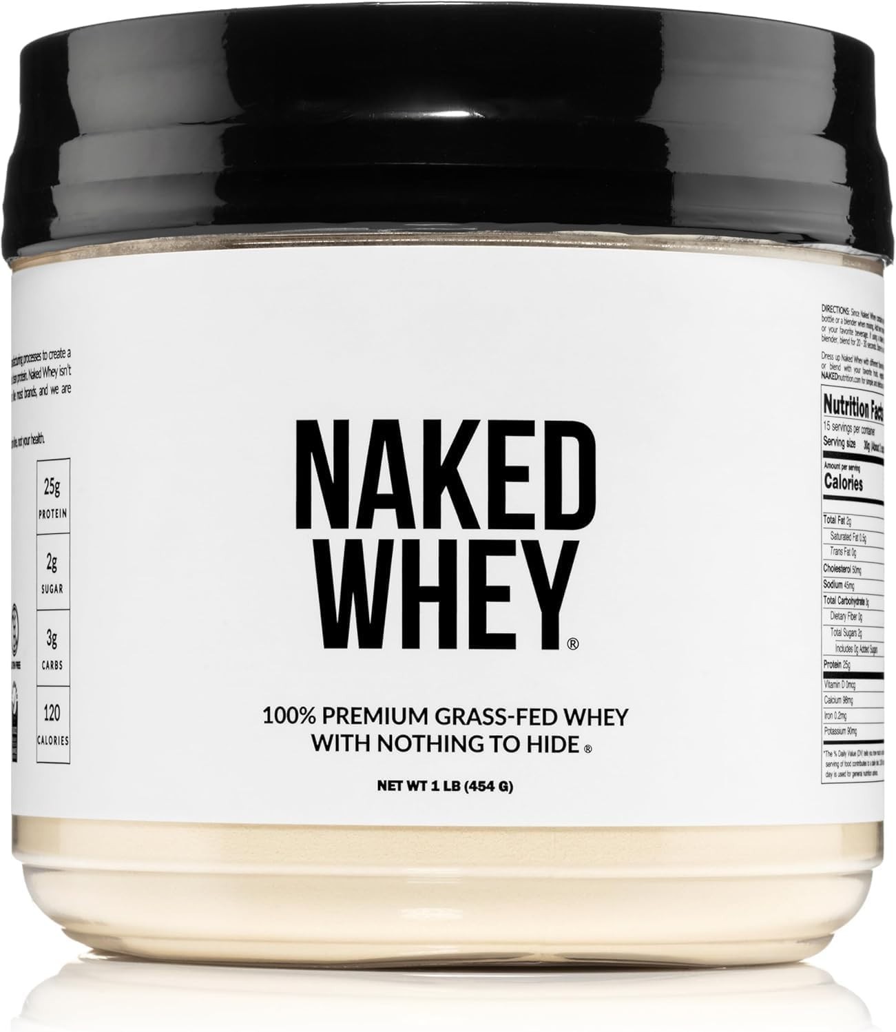 NAKED Whey 1Lb – Only 1 Ingredient, Grass Fed 1 or 2 Pound (Pack of 1)