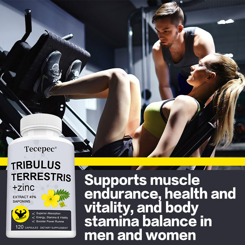 Tribulus Terrestris 1500mg per serving Minimum 45% Saponins Extract with Zinc
