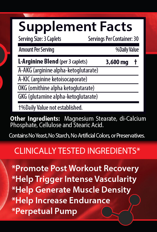 l-arginine blend – NITRIC OXIDE 3600mg – generate muscle density 3B