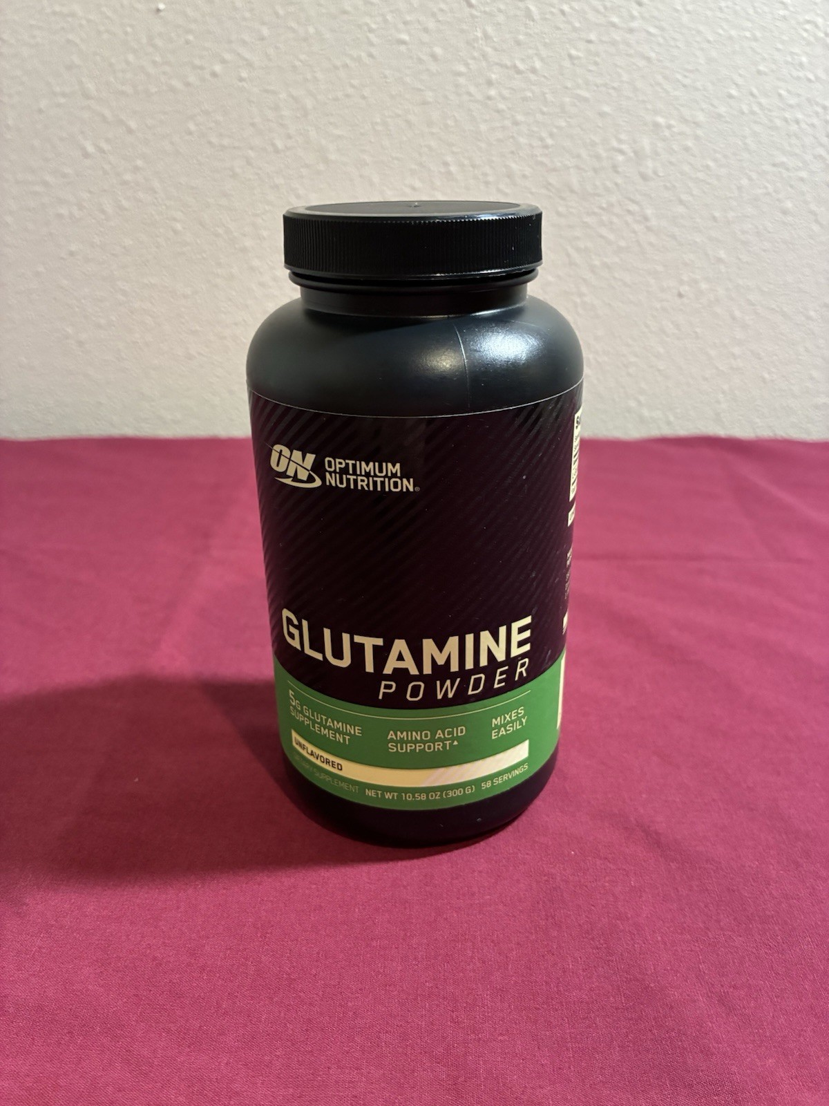 Optimum Nutrition Glutamine Powder Unflavored 10.58 oz 300 g Exp 05 12 2028