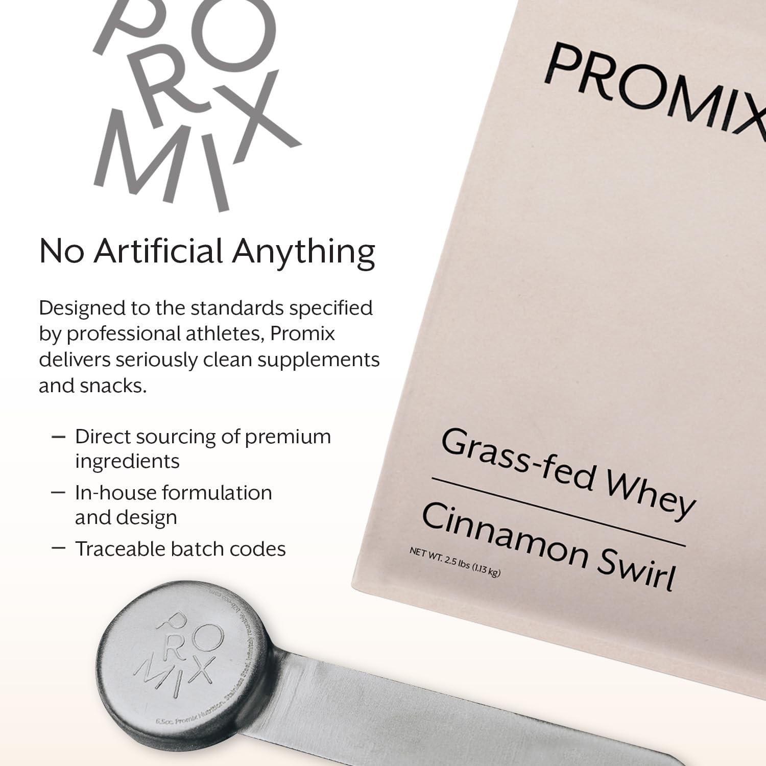 Promix Whey Protein Powder, Cinnamon Swirl – 2.5lb Bulk – Grass-Fed 100 All …