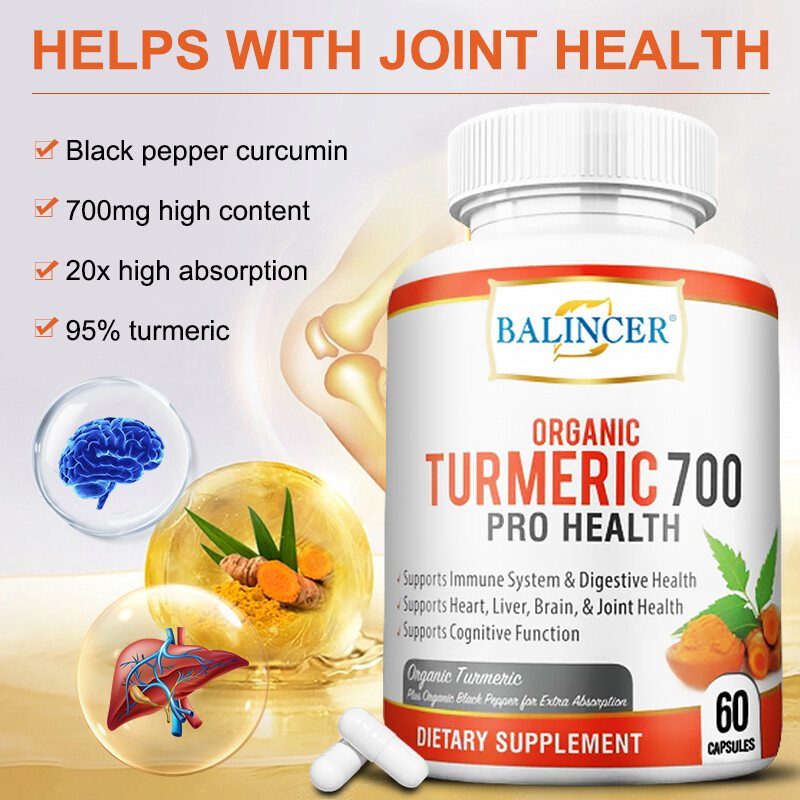 Turmeric Curcumin 700mg Herbal Extract Liver, Brain, Heart, Joint Health